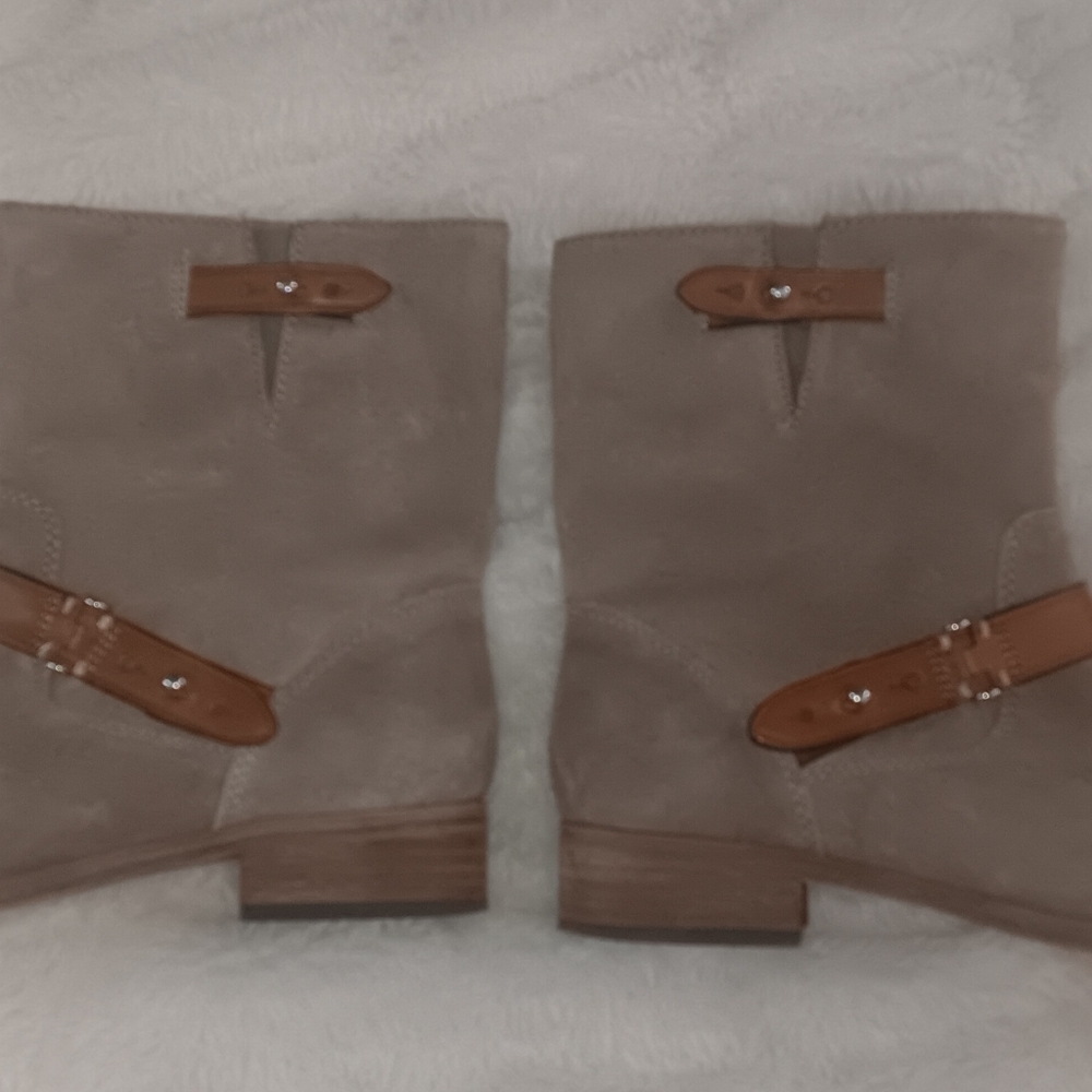 Coach Gray and Tan Suede Ankle Booties - Picture 4 of 12